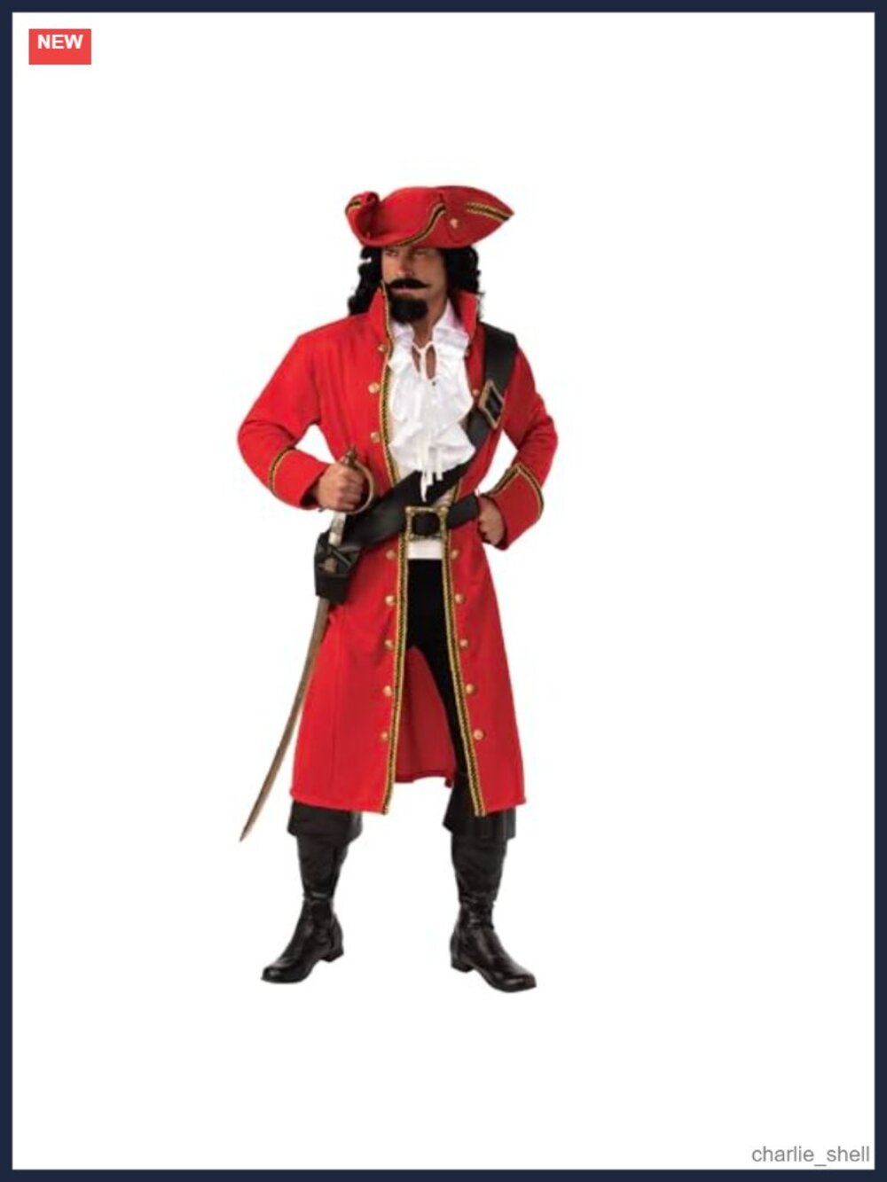 Pirate Captain Costume for Men XL Adult Halloween Cosplay